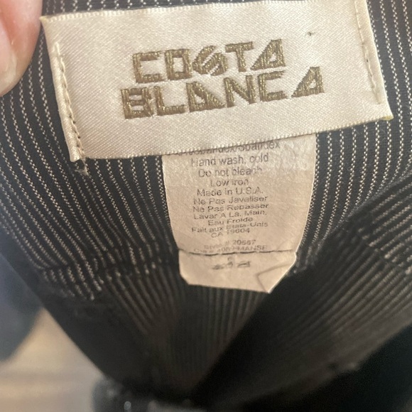 Costa Blanca made in USA Pinstripe Skirt size 6 zip back Button detail Pleat - Picture 4 of 5